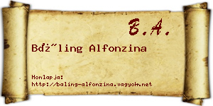 Báling Alfonzina névjegykártya